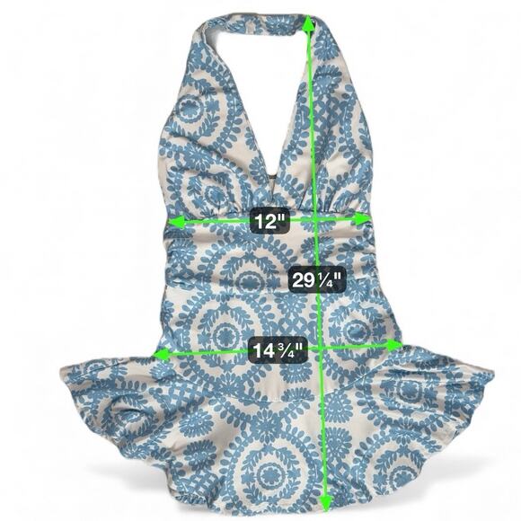 Boho Floral Print Backless Halter Romper Small Ruffle Hem Summer Resortwear READ - Picture 5 of 16